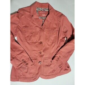 Eddie Bauer Women's Legend Wash Coral Salmon Long Sleeve Blazer Sz 10